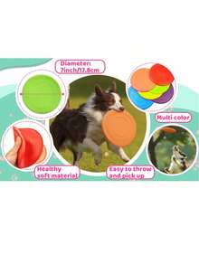 Soft Silicone Dog , Puppy Toy, Lightweight And Soft Floating Disc, Pet Puppy Training Interactive Toy, Suitable For Puppies And Adult Dogs Outdoor Fun Training And Exercise, Not Suitable For Aggressive Chewers, Toy - Multicolor - View 7