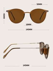1pc Men's Multi-Color Fashion Glasses, Suitable For Daily Wear - Brown - View 4