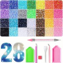 15/24/28/32/40 Colors Resin Crystal Rhinestones, Dazzling Flat Back Colored Resin Diamonds, Embedded Gemstone Picker, Suitable For DIY Diamond Painting, Books, Cups Rhinestone Decoration, DIY Craft Supplies - Resin Rhinestones - View 12