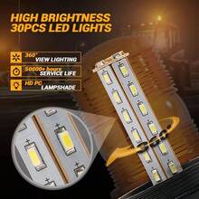 30pcs Amber LED Forklift Warning Light Bar, Suitable For DC 12-24V Construction Vehicles, Lawn Mowers, Tractors, Golf Carts, Trailers, Hardwired Connection, Screw Mounting, IP65 Waterproof - Light - View 2