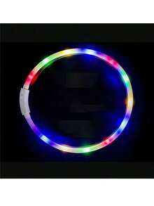 Rechargeable Pet Glowing Collar, 4 Modes: Steady, Fast Flash, Slow Flash, Flowing, Suitable For Pet Night Outings, Adjustable Size - Multicolor - View 11