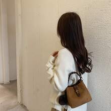 High-Quality Women's Bucket Bag, Minimalist Design, Practical Shoulder Bag, Versatile Bag For Work And City Life - Brown Without Pendant - View 1