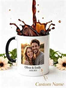 Personalised Photo Mug With Text | Custom Picture Coffee Mug Gift For Her | Printed Photo Cup | Unique Birthday Gift Idea - Multicolor - View 4