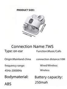 2026新款真無線入耳式夾耳式TWS情侶時尚雙藍牙6.0耳機 TWS EARPODS Mini情侶耳機 HiFi低音立體聲HD通話耳機 Android手機兼容 運動耳機 萬聖節禮物 - 查看 9