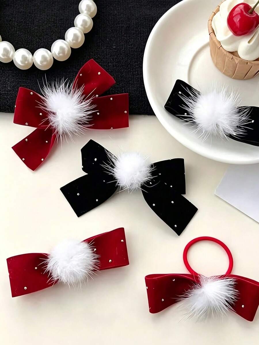 100pcs Faux Mink Fur Pom Poms, Plaid Design Pre-Cut Faux Fur, Ball Shaped, Handmade Pom Poms, Decorative Pom Poms, Soft Touch, Plaid Pattern Craft Material - Various - View 1