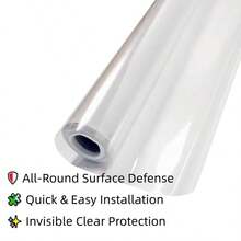 1Pc Transparent Wall Protective Film Self-Adhesive Waterproof Oil Proof Heat Resistant Multi-Surface Peel & Stick Cover For Kitchen Backsplash Bathroom Countertop Cabinet Tile - Multiple Styles - View 2