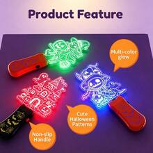 Children's Handheld LED Glowing Stick Music Light Atmosphere Fluorescent Stick Toy Fun Pumpkin Pattern Home Indoor Outdoor Celebration Party Activity Interactive Game Halloween Christmas Holiday Decoration Suitable For Boys And Girls Small Gift - Multicolor - View 6
