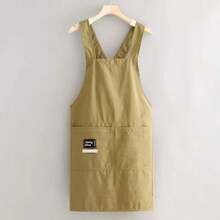 Black Waterproof Oil-Proof Cross-Back Apron, Cargo Style Style For Cooking, Baking, Kitchen Use, Unisex - Multicolor - View 11