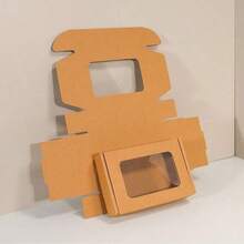 4pcs Brown Window Paper Express Packaging Boxes, Packaging Materials, Gift Boxes, Corrugated Cardboard Boxes, Express Boxes, Airplane Boxes, Postal Boxes - Multi-color - View 6
