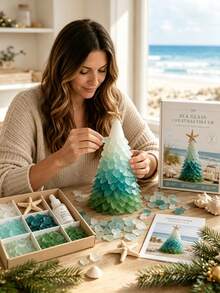DIY Mini Desktop Christmas Tree, European Vintage Finish Art Decor, Study Or Office Desk Decoration, Photography Prop, Decorative Craft Gift, Suitable For Home, Bedroom Or Office Desktop Decor - A - View 1
