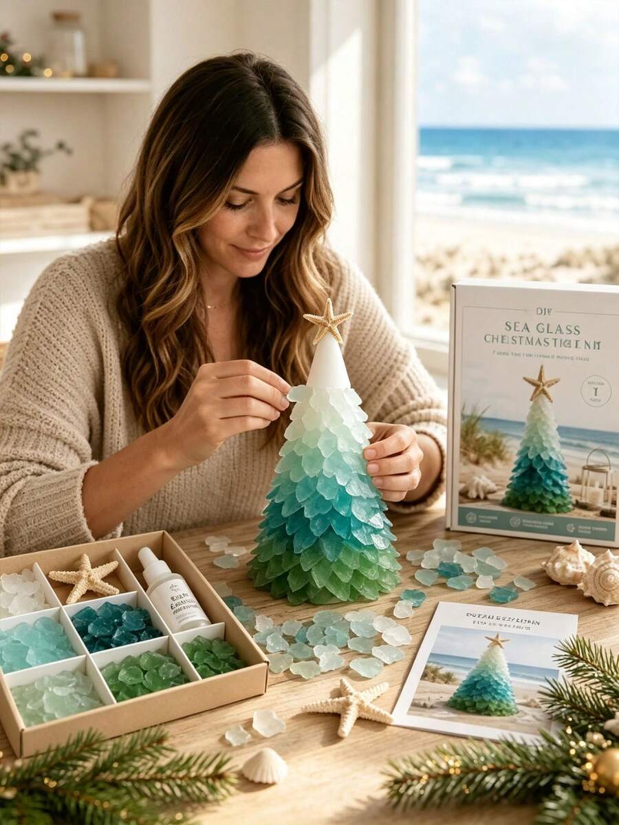 DIY Mini Desktop Christmas Tree, European Vintage Finish Art Decor, Study Or Office Desk Decoration, Photography Prop, Decorative Craft Gift, Suitable For Home, Bedroom Or Office Desktop Decor - A - View 1