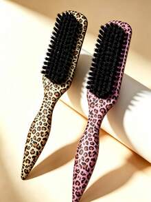 5pcs Leopard Print Tail Comb & Brush Set, Made Of Soft Bristles And ABS Material, Smooths Hair, Suitable For Home And Salon Hair Care & Styling, Travel Use - Multiple Specifications - View 11