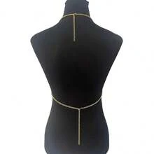1pc Influencer Style Luxury Cross Metal Chest Chain, Thin Layered Design, Sexy Party Atmosphere Accessory Body Chain - Multicolor - View 4
