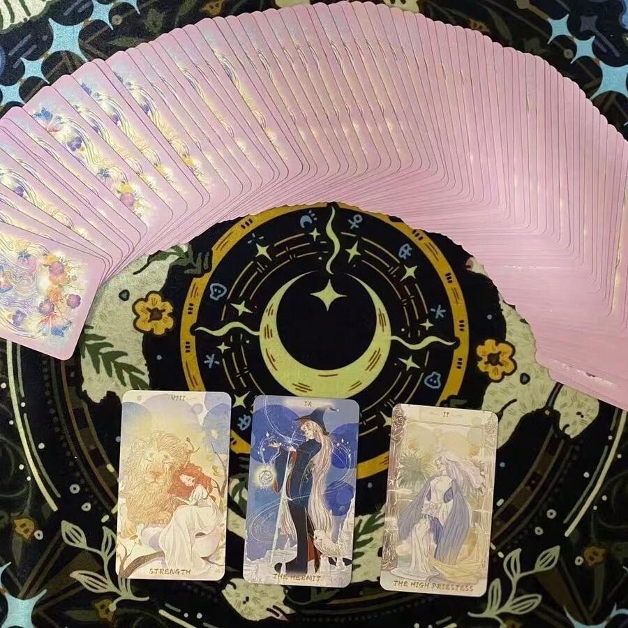 Tarot Card Deck Set, 80Pcs English Tarot Cards, High-Quality Beginner Tarot Deck, Easy To Use For New Learners, Spirituality Board Game, Meditation Gift For Tarot Lovers - Multicolor - View 1
