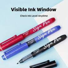 1/3/6pcs Direct Liquid Ink Pens, Smooth Writing, 1.0mm High Density Fiber Tip, Stable Ink Flow, Quick Dry Leak-Proof Design, Suitable For Office, Study, Journaling And Note-Taking Professional Pens - Multicolor - View 2