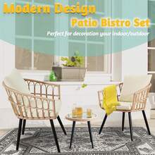 Outdoor Table & Chair Sets - Beige - View 4
