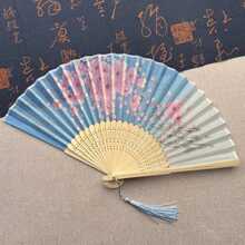 1件復古流蘇摺扇，中式經典摺扇，漢服與旗袍配件扇，舞蹈表演扇，伴娘扇，家居裝飾扇，便攜手扇，節日，配件 - F - 查看 3
