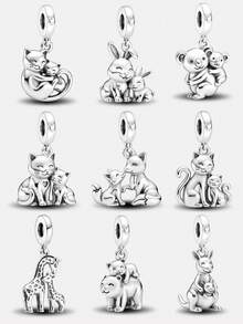 1 Fashionable Parent-Child Koala Pendant, Used For DIY Making Bracelets, Necklaces, And Other Jewelry, Is The Perfect Gift For Women - Silver - View 11