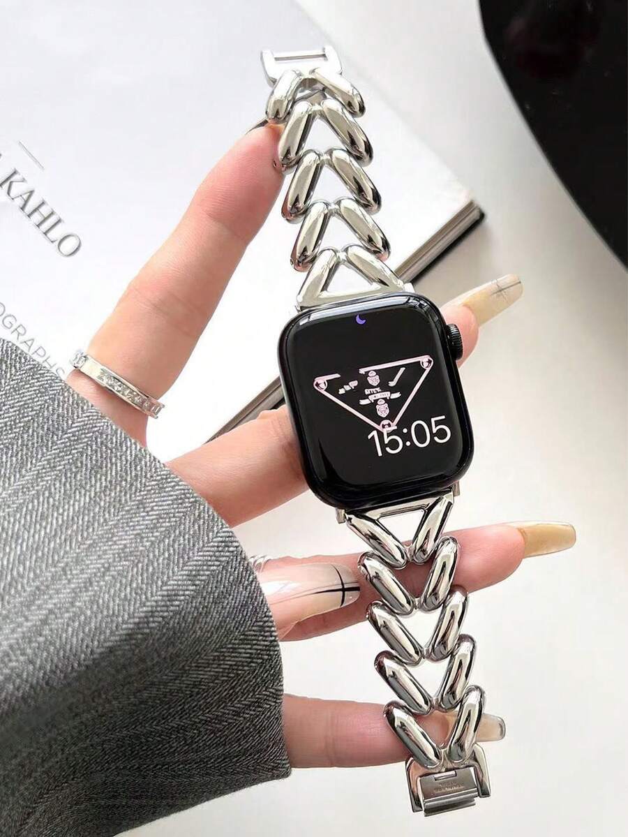 1pc Minimalist Fashion Delicate Watch Band, Suitable For Daily Casual Wear (Watch Not Included) - Silver - View 1
