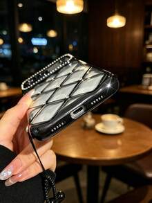 Heart-Shaped Phone Lanyard Rhinestone Quilted Electroplated TPU Phone Case Protective Cover Compatible With IPhone 17/18/11/11 Pro/11 Pro Max/12/Phone 12 Pro/11 Pro Max/12/12 Pro/12 Pro Max/13/13 Pro/13 Pro Max/14/14 Pro/16 Plus/14 Pro Max/15/15 Pro/15 Plus/15 Pro Max/17PROMAX/16PM/Protective Shell - Black Phone Case and Lanyard - View 8