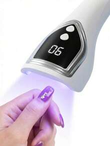 Portable Hand-Held Nail Polish Lamp, Ergonomic Comfortable Grip, Equipped With LCD Display Timing Function, Fast Drying, Suitable For Gel Nail Polish, Nail Polish Patch And Rhinestone Decoration, Is The Best Gift For Girlfriend, Gel Nail Polish Dryer - White - View 10