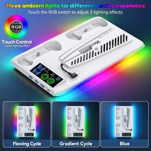 Multi-Functional Cooling Base For P5, P5 Slim, P5 Pro; Fast Charging Station For P5 Controller, Equipped With Charging Indicator, RGB Lighting, USB Port And Headphone Stand. Compatible With P5 Console And P5 Controller. - View 10