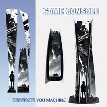 Full Set Protective Stickers Compatible With PS5 Disc Edition, Ink Wash Landscape Personalized Pattern, Removable No-Residue Anti-Scratch Film, Compatible With Console And DualSense Controller - View 4