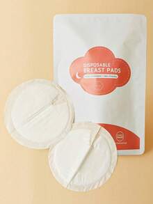 48pcs/Pack Dry Disposable Nursing Pads, Suitable For Breastfeeding, Soft & Highly Absorbent, Ultra-Thin Individually Wrapped - White - View 2