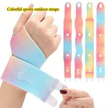 1pc Color Wrist Band, Elastic Adjustable Wrist Band For Sports, Running, Basketball, And Lightweight Elastic Band For Ankle Protection, Suitable For Play Badminton, Tennis And Other Outdoor Sports - Multicolor - View 2
