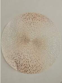 4/6/8/12pcs 15 Inch Gold Round Placemats, Fireworks Pattern, Washable, Suitable For Dining, Events, Parties, Weddings, Bridal Showers, Home Daily Use - Gold - View 4