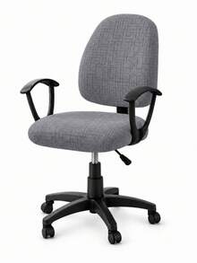 2pcs/Set Solid Color Jacquard Office Chair Covers Stretch All Seasons Split Chair Seat Slipcover With Backrest Cover For Office Study Room - Multicolor - View 5