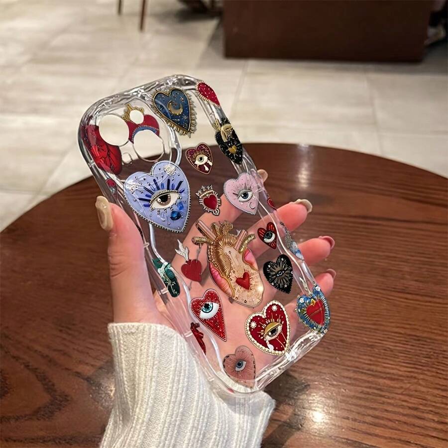 個性化時尚奶油色貝殼 TPU 防震保護殼，適用於 Apple 手機，兼容 Apple 機型，適合作為情侶、女性、女兒、男朋友、女朋友和青少年女孩的生日與聖誕禮物 - 彩色 - 查看 1
