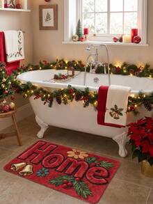 1pc Soft Non-Slip Velvet Rug Mat, Suitable For Kitchen, Bathroom, Bedroom - Highly Absorbent, Machine Washable, Holiday Appropriate (Christmas, New Year), Suitable For Entryway And Small Spaces - A - View 4