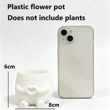 1pc 3D Printed Cartoon Character Planter (Plants Not Included), High-Quality Plastic Material, Cute Character Design, Perfect Home For Money Plant, Succulents And Other Plants, Also Can Be Used As A Pen Holder, Creative Gift For Artistic Youth, Flower Lovers, Home Decorators, Birthday, Mother's Day, Teacher's Day, Creative Trinket, Cute Ornament (Actual Color May Vary Due To Lighting) - Heart-shaped Flower Pot - View 7
