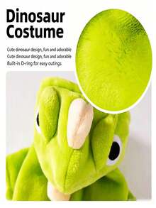 1pc Pet Supplies, Pet Autumn And Winter Dinosaur Costume, Suitable For Small Dogs, Cats, And Versatile For Festivals. - Green - View 7