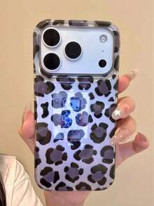 Ins Korean Style Niche Premium Chic Leopard Print Double Layer Phone Case Compatible With IPhone 18, 17 Pro Max, 18 Pro, 15, 14, 16, Full Coverage Shockproof Protective Cover For Women - Black - View 4