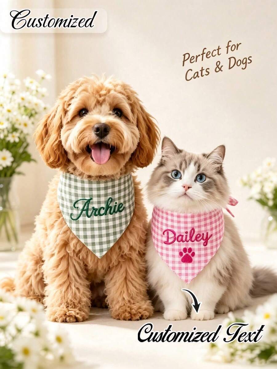 Custom Embroidered Dog Scarf: Paw Print Memorial Scarf, Personalized Pet Neck Accessory, Precious Gift For Dog Lovers