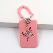 1件蝴蝶吊墜式身分證卡套 公車卡套 透明視窗 照片收納 信用卡、身分證與紀念品收納 家用辦公旅行便攜塑膠相簿封面 - A - 查看 9