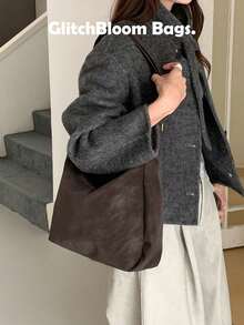 Korean Style Matte Vintage Shoulder Bag For Women 2026 New Autumn/Winter Versatile Crossbody Bag Large Capacity Commuter Tote Bag - Coffee - View 4