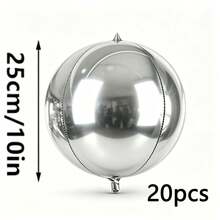 20/10/5/2pcs Silver Inflatable Mirror Reflective 4D Aluminum Foil Balloon Set - Reusable Disco Balloons Suitable For Birthday Party Decor, Holidays, Weddings And Various Events - Multicolor - View 18