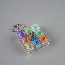 1pc Mini Compact Keyboard Shaped Keychain With Portable Clip, No Lighting Function, Can Be Hung On Keys/Bags, Minimalist Design - Blue - View 4