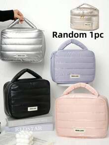 1 buah Tas Kosmetik Minimalis Mengkilap Berbahan Busa Gaya Y2K, Kapasitas Besar, Desain Dapat Dilepas, Dapat Menyimpan Kabel Data, Parfum, Aksesoris Digital (Seperti Kabel Data, Mouse, Earphone, dll.), Unisex - MultiWarna - View 12