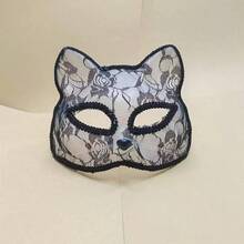 狐狸面具萬聖節 Cosplay 貓臉蕾絲神秘貓眼半臉面具 性感拍照道具 - 拍照道具 - 查看 6