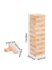 Menara Balok Kayu Angka Warna-warni 54 Buah, Balok Susun Kayu, Permainan Membangun Domino, Permainan Meja Interaktif, Meningkatkan Koordinasi Mata-Tangan dan Konsentrasi, Mainan Santai untuk Pesta Keluarga dan Kelompok, Aksesoris Termasuk - MultiWarna - View 6