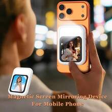 Selfie Screen With Light - Magnetic Selfie Monitor Screen, Suitable For Selfie, Vlog Shooting, Compatible With Apple 15/16/17 Pro, Adjustable Brightness, Touch Control, Wired Instant Connection Phone Holder, Photography Fill Light, Perfect Gift For Friends And Family - T7 - View 3