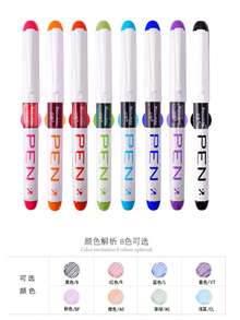 8pcs Quick-Dry Fine Tip Plastic Pens, Click Cap Disposable Direct-Ink Pens, Back To School Essential - One Size Fits All - View 6