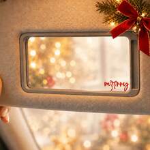 Christmas Merry Bow Cute Rearview Mirror Stickers, Holiday UV Transfer Decals, Self-Adhesive Christmas Car Rearview Mirror Decoration, Suitable For Laptops, Mobile Phones, Water Bottles, Multi-Purpose Decorations - A2 - View 6