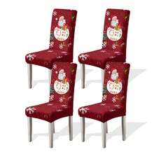 1/2/4/6pcs Christmas Print Chair Covers, Cartoon Holiday Atmosphere Decorative Dust-Proof Elastic Full-Coverage Chair Covers - Multicolor - View 22