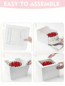 10pcs/Set, Kotak Kue Modis dengan Jendela Bergelombang Transparan, Kotak Display Makanan Penutup Karton Kokoh, 3 Ukuran: 8 Inci/10 Inci/12 Inci (Dengan Jendela), Kotak Kue Putih, Cocok untuk Meja Makanan Penutup Pesta Natal, Kemasan Hadiah Liburan, Cupcake Natal - Beraneka warna - View 10