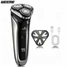 WEEME 4D Rotary Electric Shaver For Men, Triple Floating Shaving Heads, LED Digital Display, USB Rechargeable Cordless Beard Razor, Portable Men Shaver, Gift For Father Husband - Multicolor - View 8
